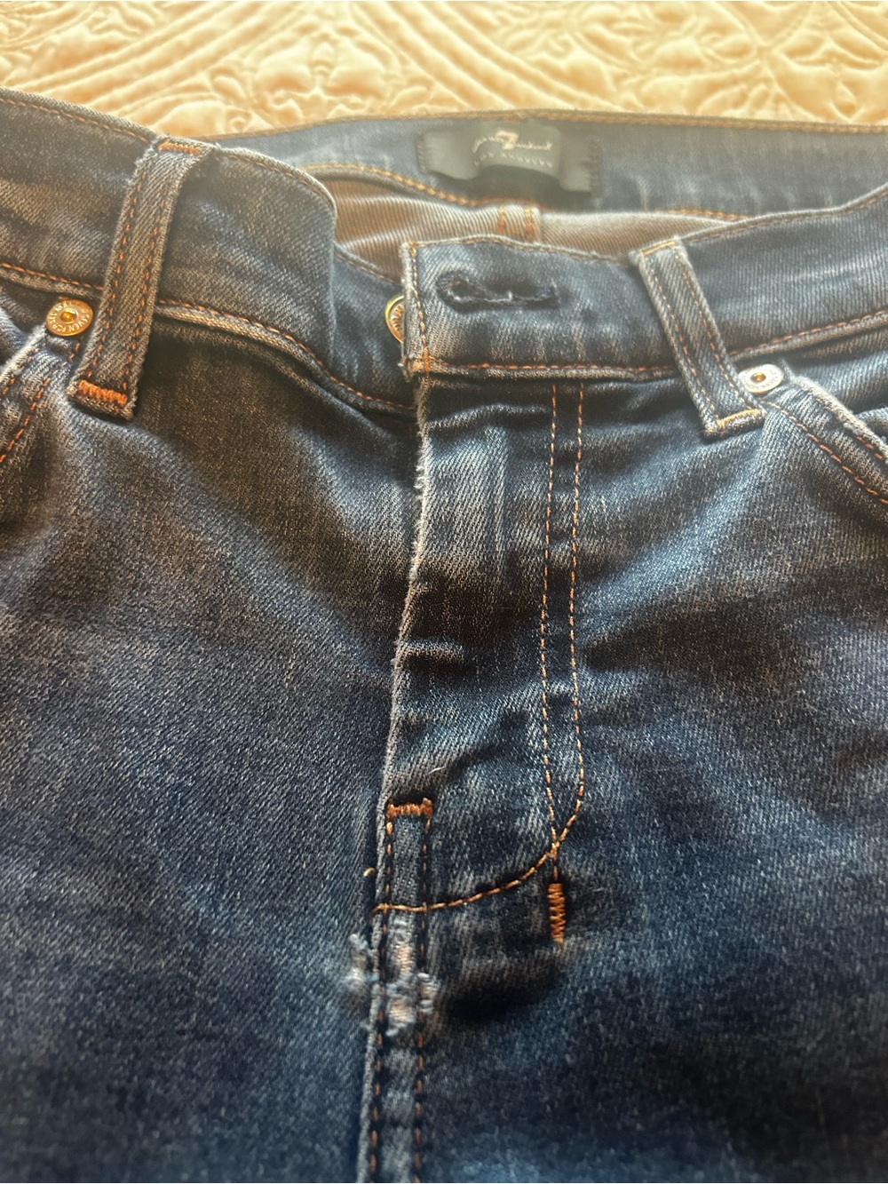 7 For All Mankind Dark Blue Wide Leg Jeans Tailorless - Picture 4 of 8